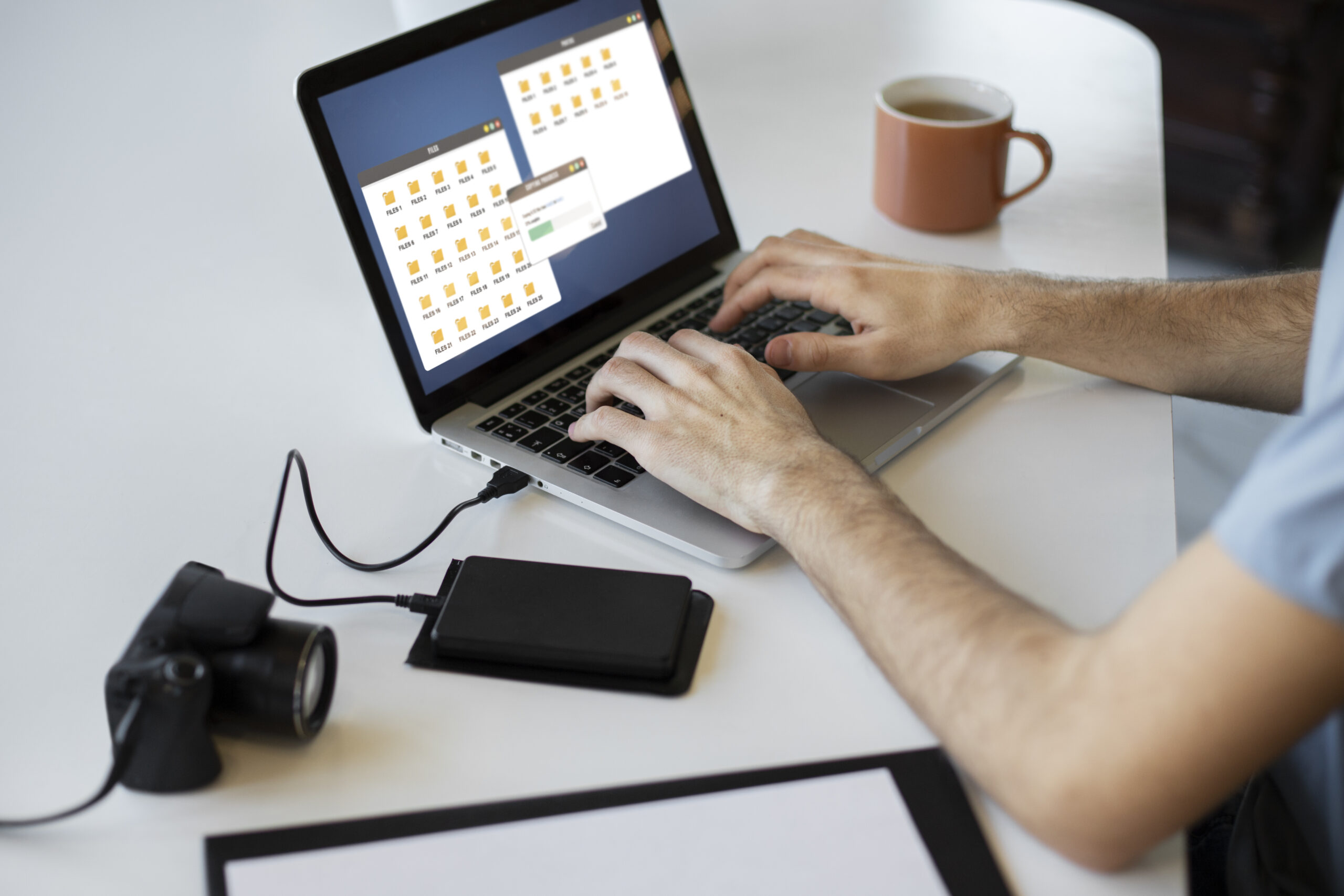 man using external storage used scaled