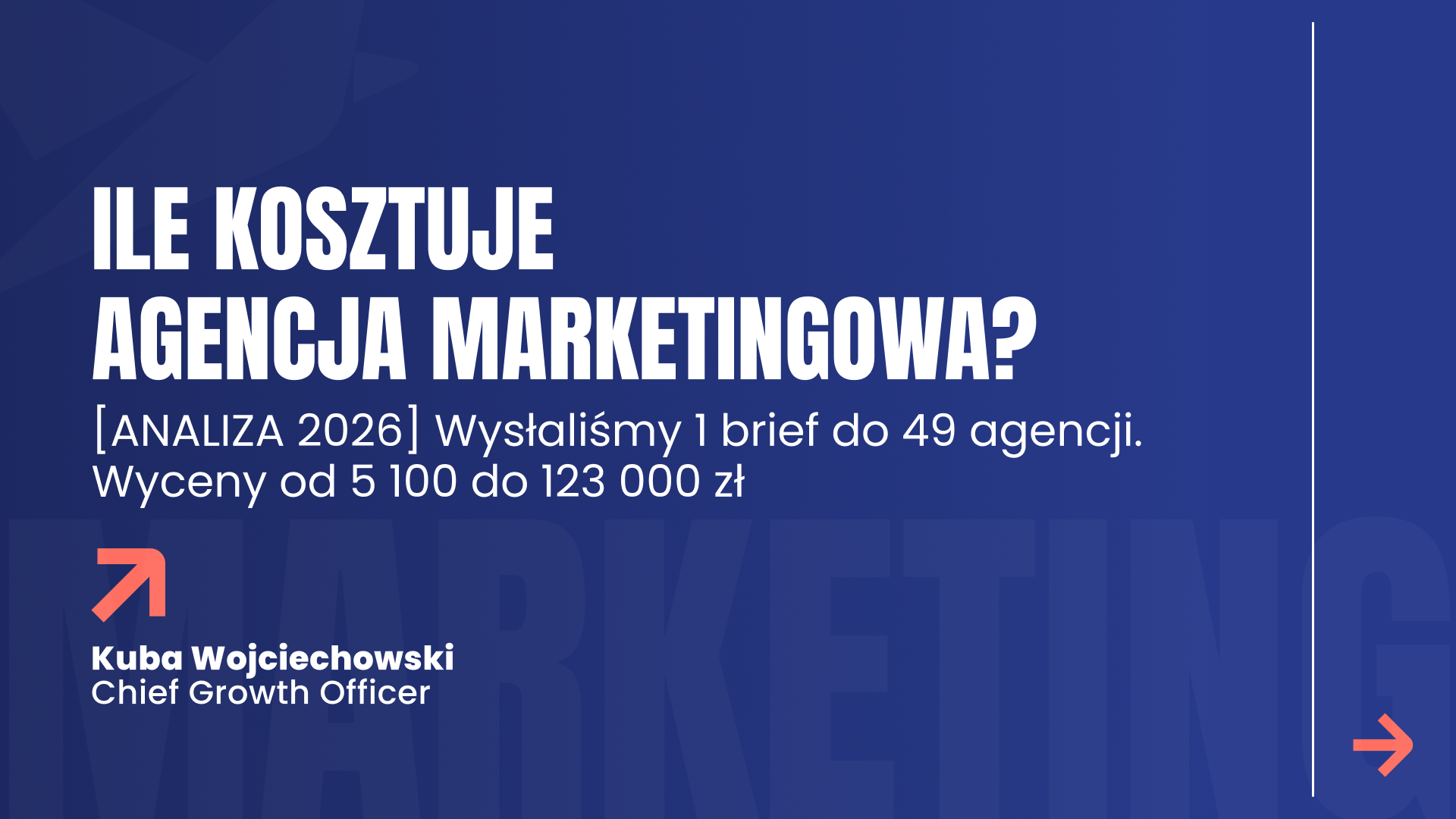Ile kosztuje agencja marketingowa? [ANALIZA 2026] Wysłaliśmy 1 brief do&nbsp;49 agencji. Wyceny od&nbsp;5 100 do&nbsp;123 000 zł